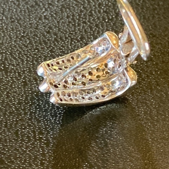 - 18K solid white gold Earrings women jewelry sparkling natural diamonds 💎 - Picture 8 of 12